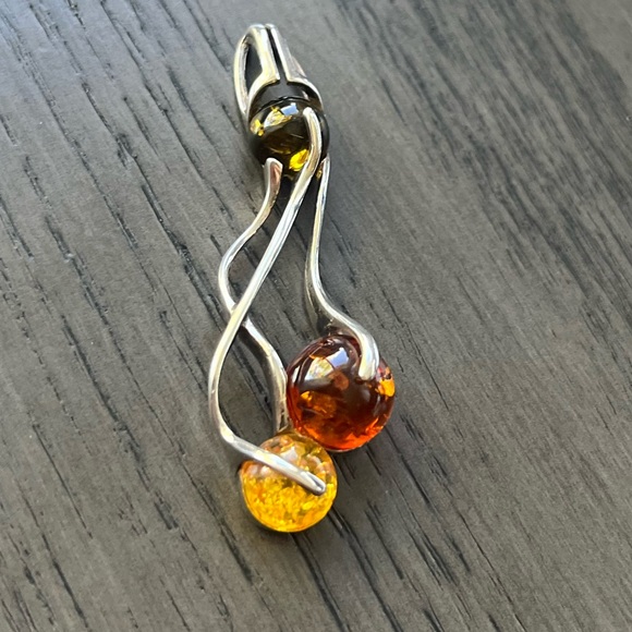 Amber Wave Sterling Silver Pendant - Picture 2 of 14
